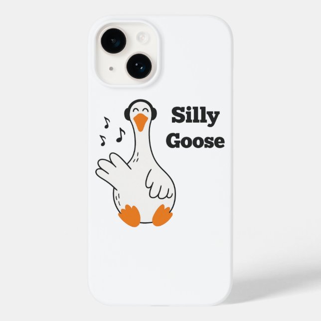 Coques Case-Mate iPhone Silly Goose Wearing Headphones – Cute Funny Goose (Verso)