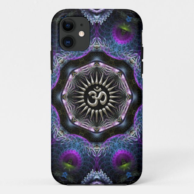 Coques Case-Mate iPhone Silver Aum Hexagon Fantasy Fractals (Dos)