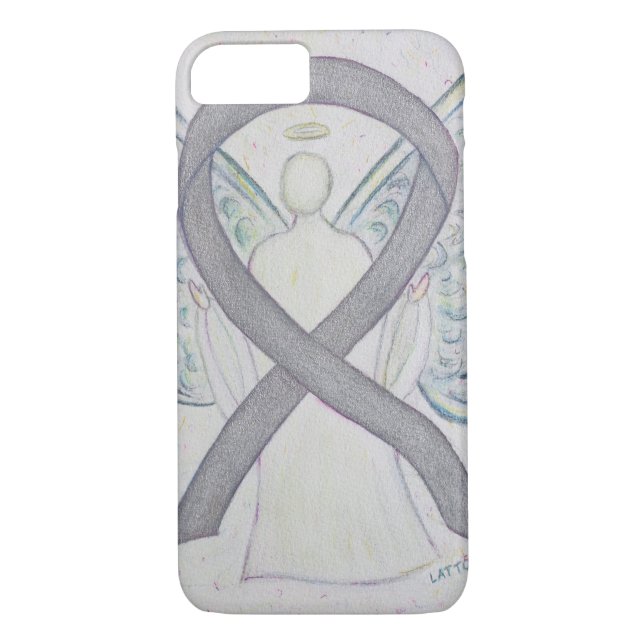 Coques Case-Mate iPhone Silver Awareness Ribbon Angel Personnalisé iPhone  (Dos)