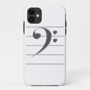 Coque Case-Mate Pour iPhone Silver Bass Clef Music