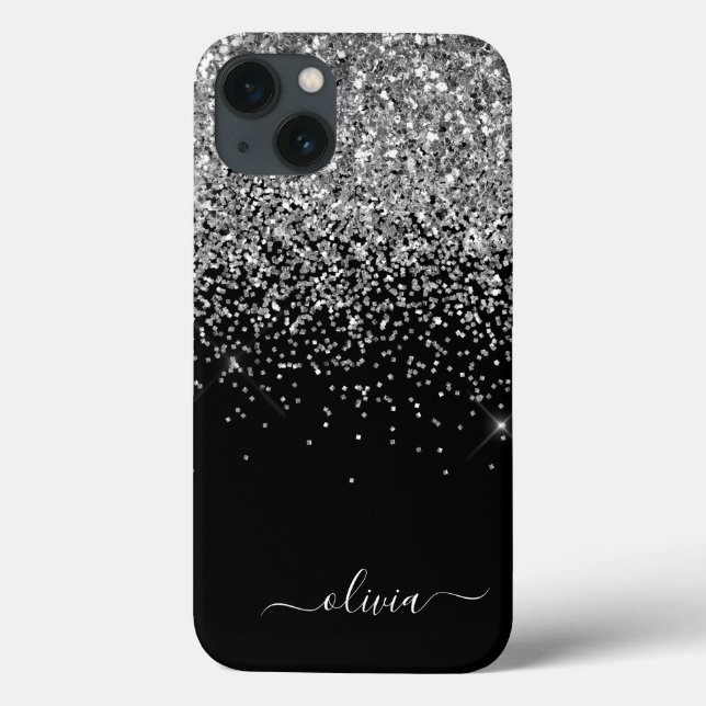 Coques Case-Mate iPhone Silver Black Girl Parties scintillant étincelante  (Verso)