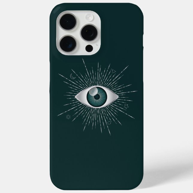 Coques Case-Mate iPhone Silver et Turquoise Vert Mystique mal oeil Nazar M (Verso)