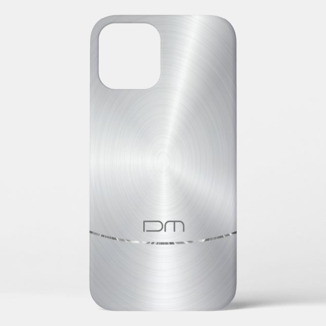 Coques Case-Mate iPhone Silver faux acier inoxydable accent argent (Verso)
