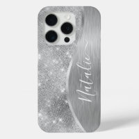 Silver Glitter Glam Bling Personalized