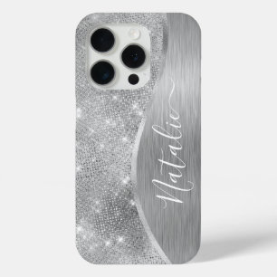 Coque Case-Mate iPhone Silver Glitter Glam Bling Personalized