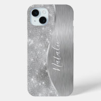Silver Glitter Glam Bling Personalized