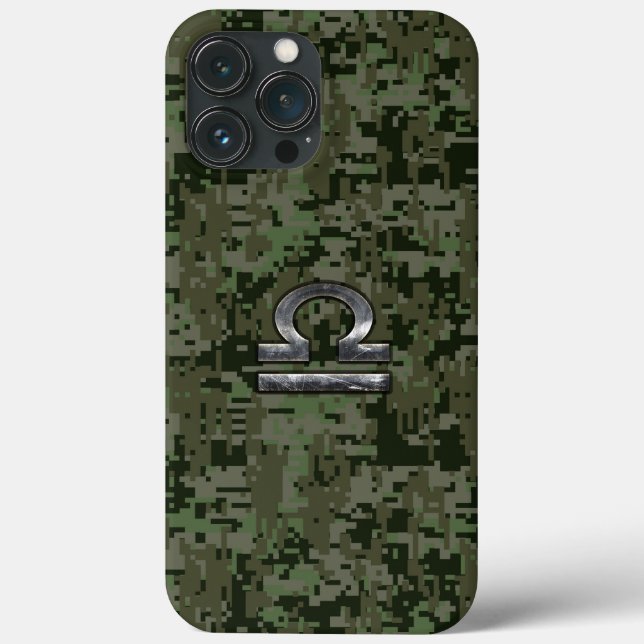 Coques Case-Mate iPhone Silver Libra Zodiac Green Camo (Verso)
