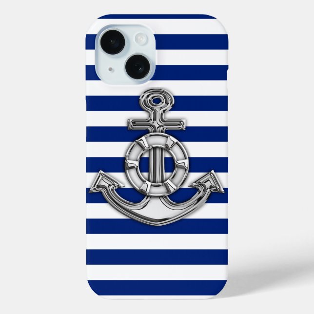 Coques Case-Mate iPhone Silver Lifesaver sur les bandes Nautiques (Verso)