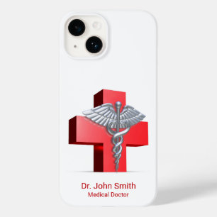 Coque Case-Mate iPhone Silver Médicale 3D Caduceus Croix Rouge