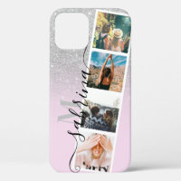 Silver ombre 4 photo grille photo nom monogramme