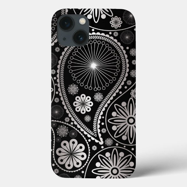 Coques Case-Mate iPhone Silver paisley (Verso)