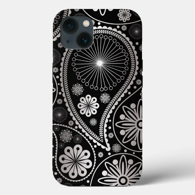 Coques Case-Mate iPhone Silver paisley (Verso)