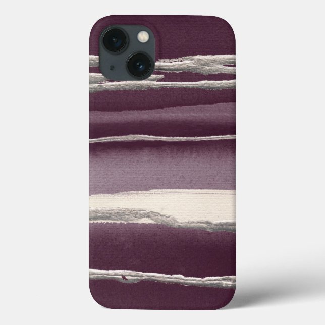 Coques Case-Mate iPhone Silver Rose Purple Abstract Print (Verso)