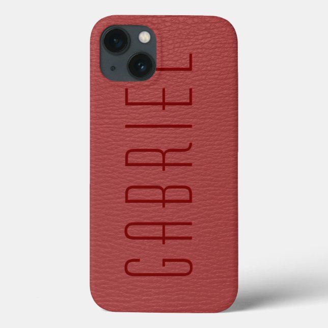 Coques Case-Mate iPhone Simple apparence en cuir Renard Rouge (Verso)