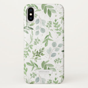 Case-Mate iPhone Case Simple Aquarelle verte Motif Eucalyptus