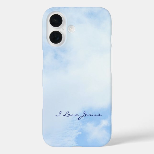 Coques Case-Mate iPhone Simple Blue Sky Photo I Love Jesus Christian (Verso)