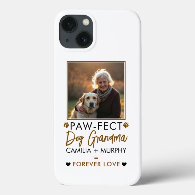Coques Case-Mate iPhone Simple Brown & noir Texte Chien Grandma Photo (Verso)