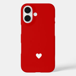 Coque Pour iPhone 16 Simple Coeur Rouge Amour Moderne Minimal Classique