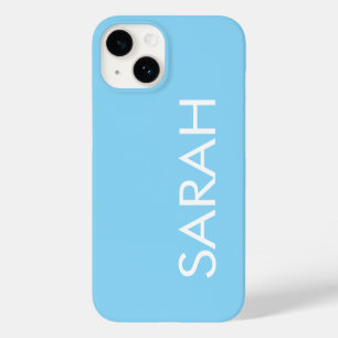 Coque Case-Mate iPhone Simple Élégant Moderne Classique Nom Bleu Ciel