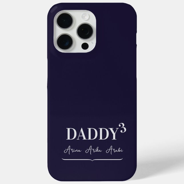 Coques Case-Mate iPhone Simple Elegant Papa Cubed Typographie Noms des enf (Verso)