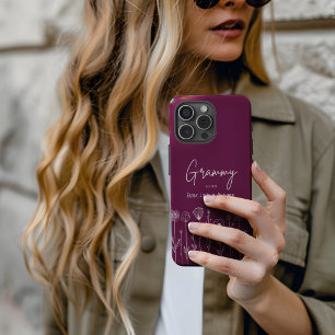 Coque iPhone 16 Pro Max Simple Floral Nana Titre personnalisé