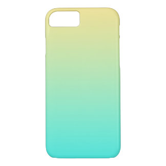 Coque iPhone 7 Simple Gradient Pastel Jaune Turquoise