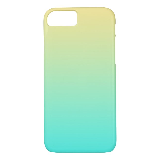 Coques Case-Mate iPhone Simple Gradient Pastel Jaune Turquoise (Dos)