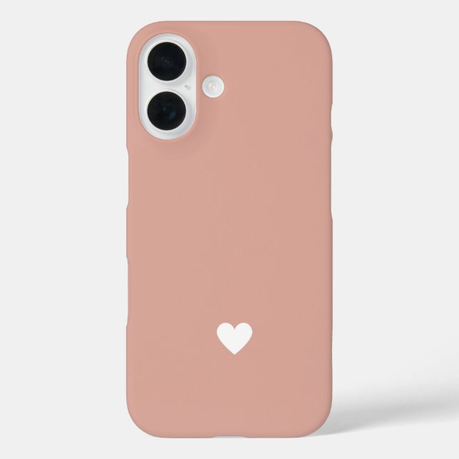 Coques Case-Mate iPhone Simple Heart Blush Rose Amour Moderne Minimal Chic (Verso)