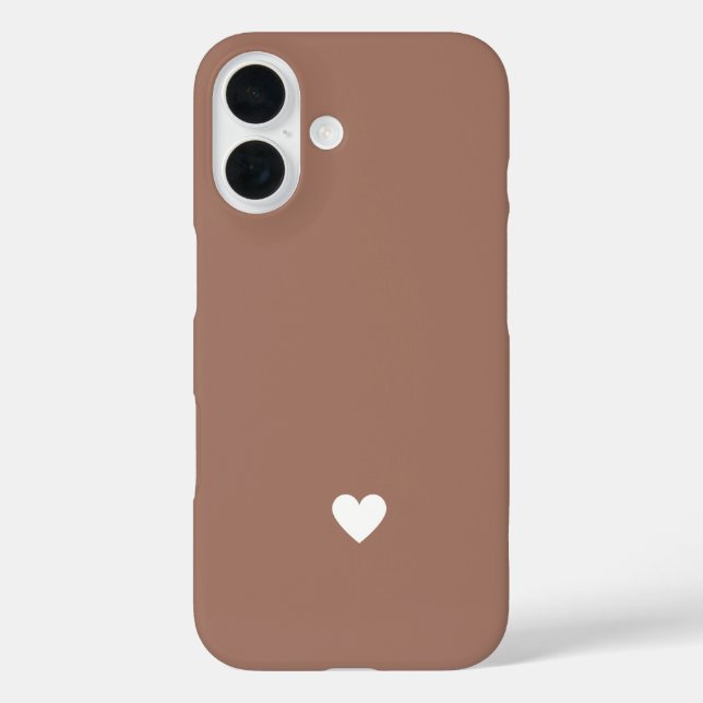 Coques Case-Mate iPhone Simple Heart Mocha Marron Amour Chic (Verso)