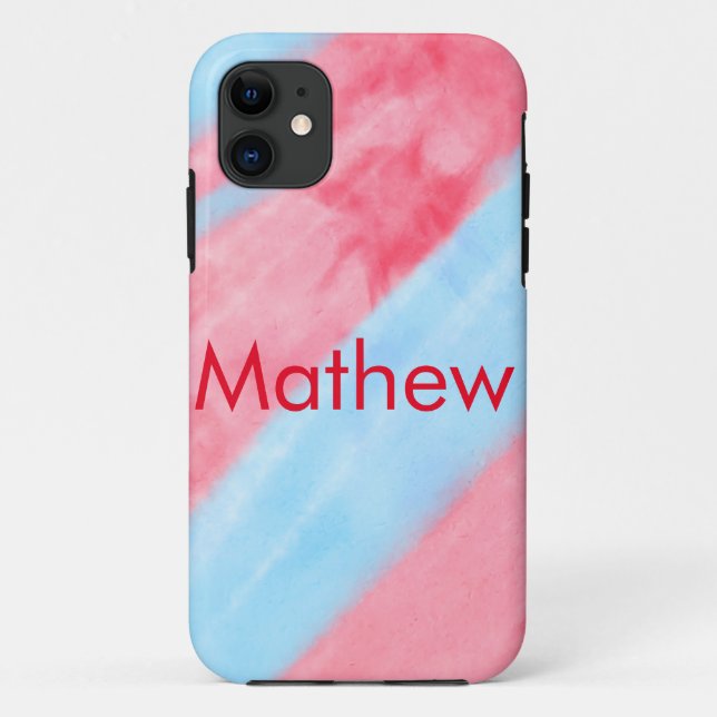 Coques Case-Mate iPhone simple initial letter mongram add your name red b (Dos)