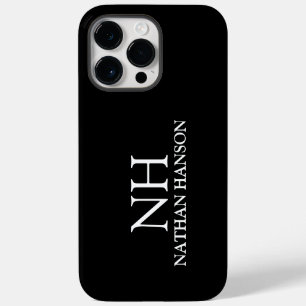 Coque Case-Mate iPhone Simple minima gras Monogramme noir moderne