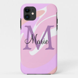 Case-Mate iPhone Case simple minimal add name monogram pink red watercol