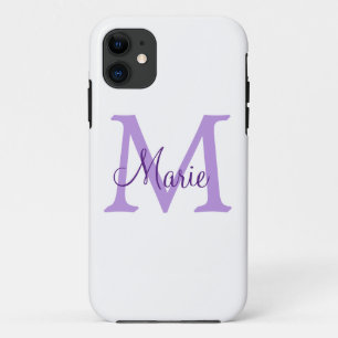 Case-Mate iPhone Case simple minimal ajouter nom monogramme rose rouge