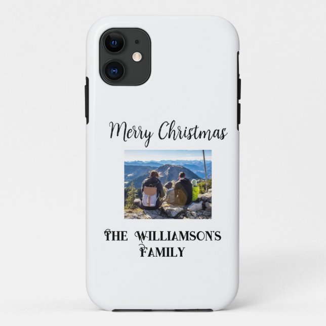 Coques Case-Mate iPhone simple minimal joyeux Noël ajouter nom de famille  (Dos)