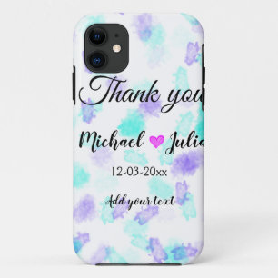 Case-Mate iPhone Case Simple minimal merci couple nom cœur paillettes