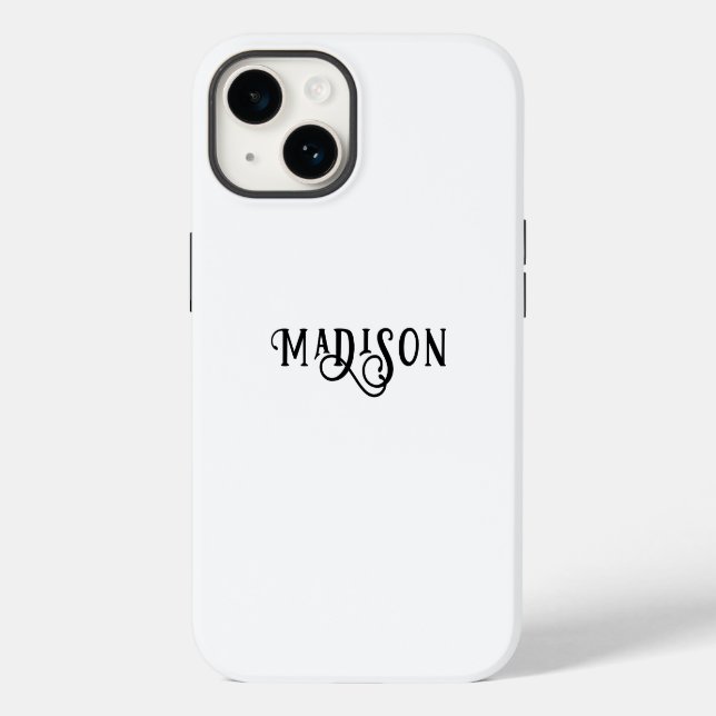 Coques Case-Mate iPhone Simple Moderne Écriture Calligraphique Personnalis (Verso)