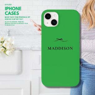 Coque Case-Mate iPhone Simple moderne minimal vert tendance avec Bow noir