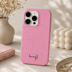 Coque Case-Mate iPhone Simple Monogramme de Nom Féminin Rose Pâle Script