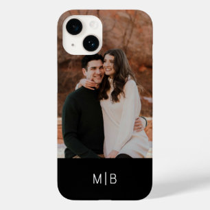 Coque Case-Mate iPhone Simple Monogramme Moderne Photo Nom Personnalisé