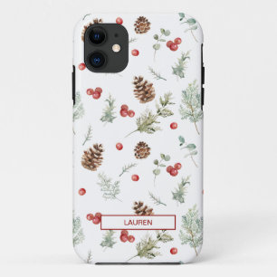 Case-Mate iPhone Case Simple Motif du nom botanique du pin d'hiver