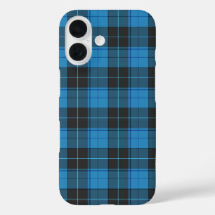 Coque Pour iPhone 16 Simple motif tartan en bleu foncé