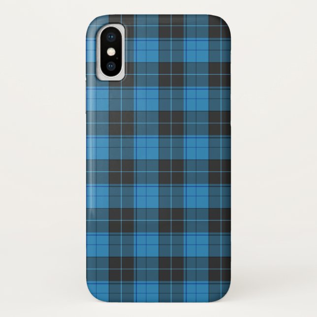 Coques Case-Mate iPhone Simple motif tartan en bleu foncé (Dos)