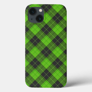 Case-Mate iPhone Case Simple motif tartan en diagonale vert foncé