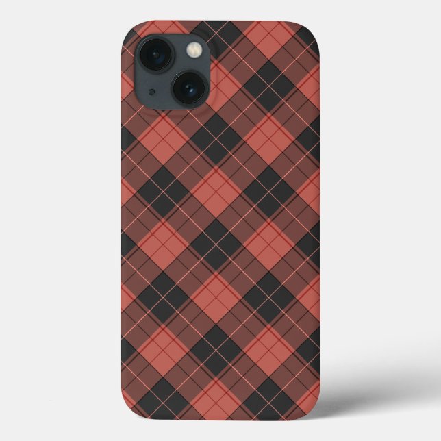 Coques Case-Mate iPhone Simple motif tartan en rouge (Verso)