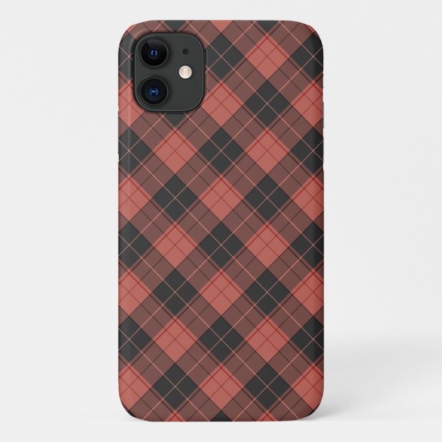 Coques Case-Mate iPhone Simple motif tartan en rouge (Dos)