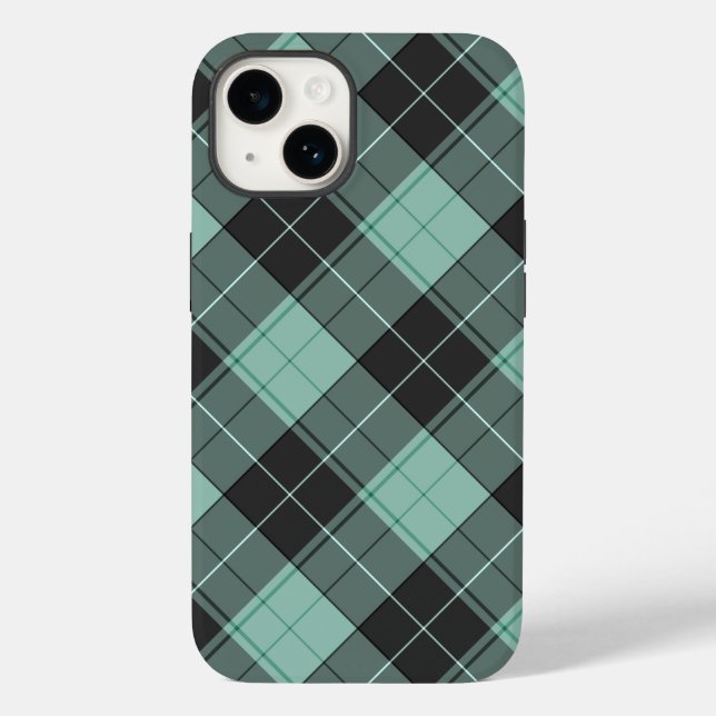 Coques Case-Mate iPhone Simple motif tartan en turquoise pour iPhone Case- (Verso)