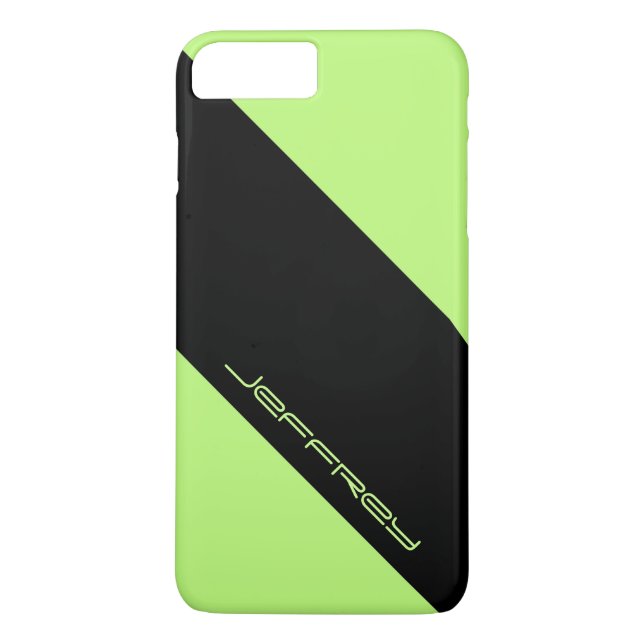 Coques Case-Mate iPhone Simple Neon Green Black Minimalist, nom. (Dos)