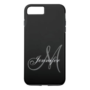 Case-Mate iPhone CASE SIMPLE, NOIR, GRAY VOTRE MONOGRAMME VOTRE NOM