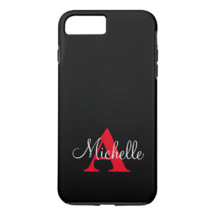 Coque Case-Mate iPhone Simple Noir Gris Rouge Votre Monogramme Personnali