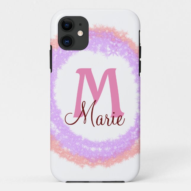 Coques Case-Mate iPhone Simple pailleté scintillant ajout nom monogramme  (Dos)